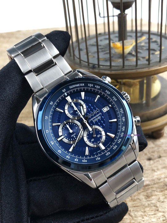 Introducir 38+ imagen seiko chronograph tachymeter blue