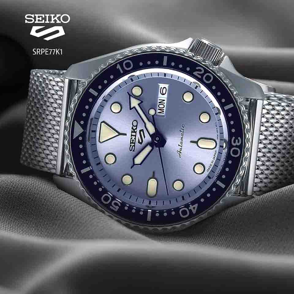 Seiko 5 Sports SRPE77K1 Ice Blue Dial - Smile Watch